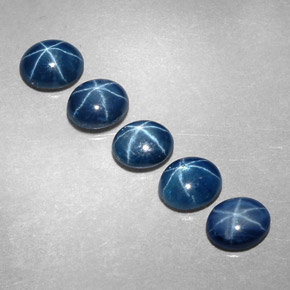 Zaffiro stellato naturale blu da  ct, taglio ovale, traslucido