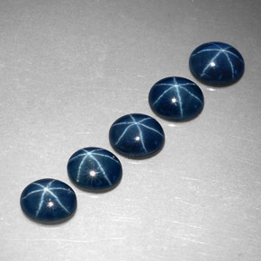 Zaffiro stellato naturale blu da  ct, taglio ovale, traslucido