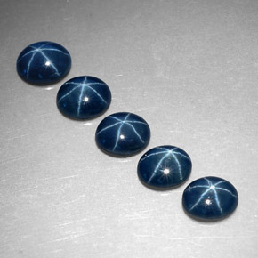 Zaffiro stellato naturale blu da  ct, taglio ovale, traslucido