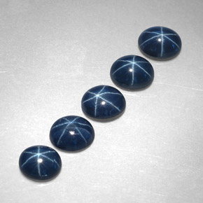 Zaffiro stellato naturale blu da  ct, taglio ovale, opaco