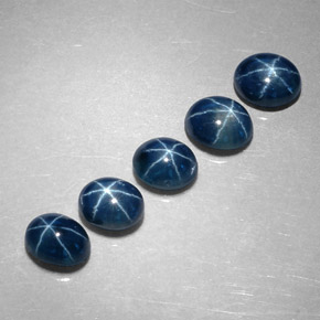 Zaffiro stellato naturale blu da  ct, taglio ovale, traslucido