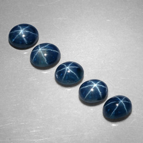 Zaffiro stellato naturale blu da  ct, taglio ovale, traslucido