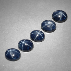 Zaffiro stellato naturale blu da  ct, taglio ovale, opaco