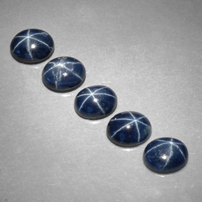 Zaffiro stellato naturale blu da  ct, taglio ovale, opaco