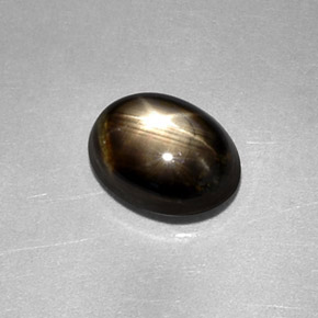 Zaffiro stellato naturale nero da 2,27 ct, taglio ovale, opaco