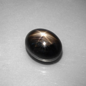 Zaffiro stellato Nero naturale da 3.02 ct, Taglio ovale, Opaco