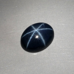Zaffiro stellato Blu scuro naturale da 1.52 ct, Taglio ovale, Opaco