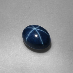 Zaffiro stellato Blu scuro naturale da 0.57 ct, Taglio ovale, Opaco