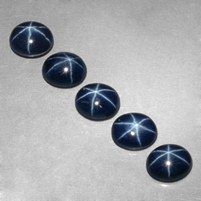 Zaffiro stellato naturale blu da  ct, taglio ovale, opaco
