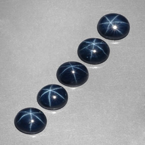 Zaffiro stellato naturale blu da  ct, taglio ovale, opaco