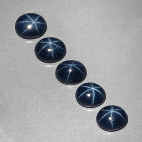 Zaffiro stellato naturale blu da  ct, taglio ovale, opaco