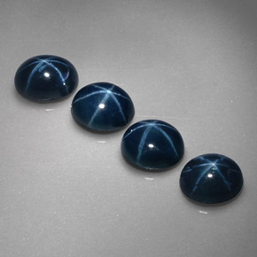 Zaffiro stellato naturale blu da  ct, taglio ovale, opaco