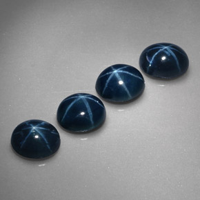 Zaffiro stellato naturale blu da  ct, taglio ovale, opaco