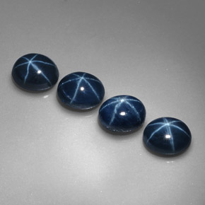 Zaffiro stellato naturale blu da  ct, taglio ovale, opaco