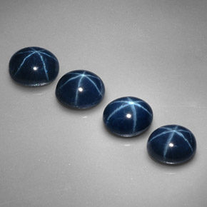 Zaffiro stellato naturale blu da  ct, taglio ovale, opaco