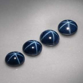 Zaffiro stellato naturale blu da  ct, taglio ovale, opaco