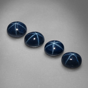 Zaffiro stellato naturale blu da  ct, taglio ovale, opaco