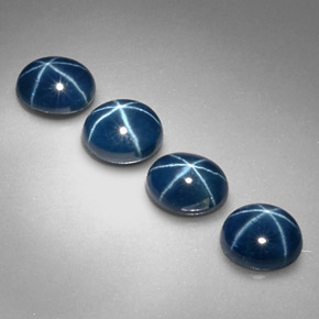 Zaffiro stellato naturale blu da  ct, taglio ovale, opaco