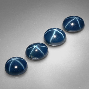 Zaffiro stellato naturale blu da  ct, taglio ovale, opaco