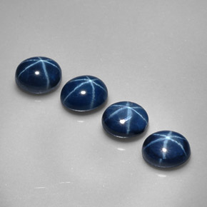 Zaffiro stellato naturale blu da  ct, taglio ovale, opaco
