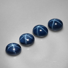 Zaffiro stellato naturale blu da  ct, taglio ovale, opaco