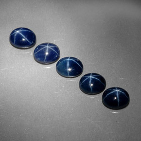 Zaffiro stellato naturale blu da  ct, taglio ovale, opaco