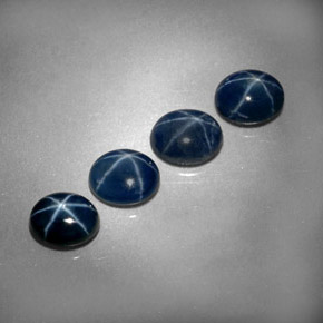 Zaffiro stellato naturale blu da  ct, taglio ovale, opaco