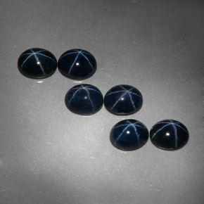 Zaffiro stellato naturale blu da  ct, taglio ovale, opaco