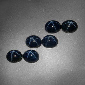 Zaffiro stellato naturale blu da  ct, taglio ovale, opaco