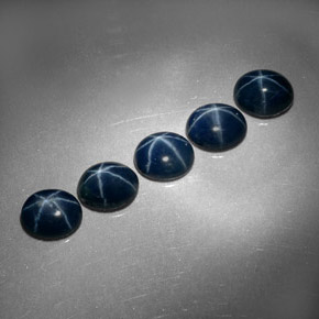 Zaffiro stellato naturale blu da  ct, taglio ovale, opaco