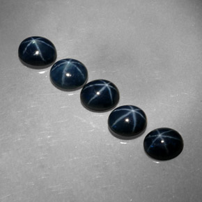 Zaffiro stellato naturale blu da  ct, taglio ovale, opaco