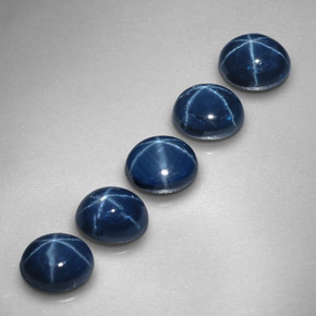 Zaffiro stellato naturale blu da  ct, taglio ovale, opaco