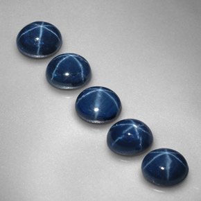 Zaffiro stellato naturale blu da  ct, taglio ovale, opaco