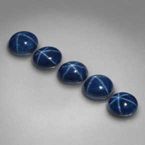 Zaffiro stellato naturale blu da  ct, taglio ovale, opaco