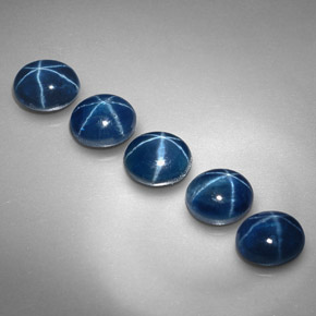 Zaffiro stellato naturale blu da  ct, taglio ovale, opaco