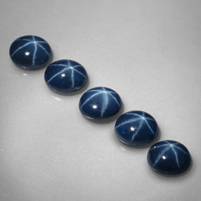 Zaffiro stellato naturale blu da  ct, taglio ovale, opaco
