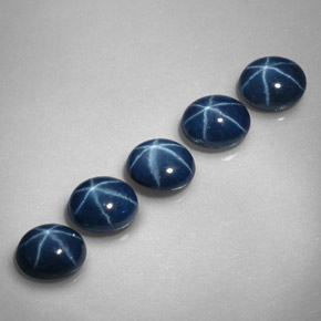 Zaffiro stellato naturale blu da  ct, taglio ovale, opaco