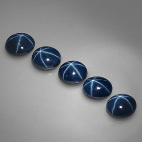 Zaffiro stellato naturale blu da  ct, taglio ovale, opaco