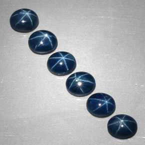 Zaffiro stellato naturale blu da  ct, taglio ovale, opaco
