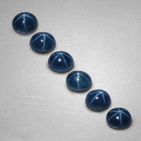 Zaffiro stellato naturale blu da  ct, taglio ovale, opaco