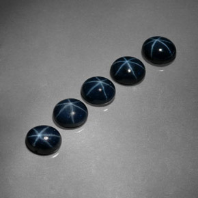 Gemme di Zaffiro stellato Blu naturale da  ct, Taglio ovale, Opaco