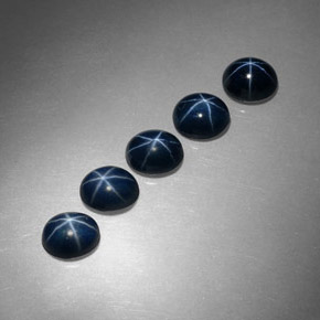 Zaffiro stellato naturale blu da  ct, taglio ovale, opaco