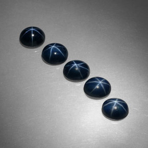 Zaffiro stellato naturale blu da  ct, taglio ovale, opaco