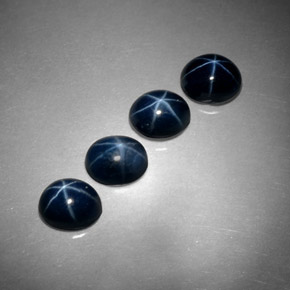 Zaffiro stellato naturale blu da  ct, taglio ovale, opaco