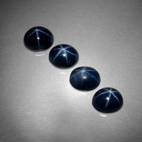 Zaffiro stellato naturale blu da  ct, taglio ovale, opaco