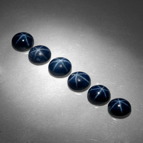 Zaffiro stellato naturale blu da  ct, taglio ovale, opaco