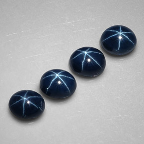 Zaffiro stellato naturale blu da  ct, taglio ovale, opaco
