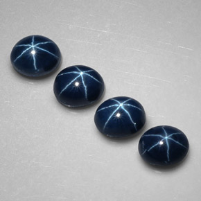 Zaffiro stellato naturale blu da  ct, taglio ovale, opaco