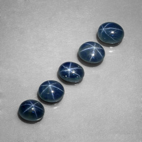 Zaffiro stellato naturale blu da  ct, taglio ovale, traslucido