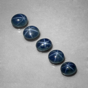 Zaffiro stellato naturale blu da  ct, taglio ovale, traslucido